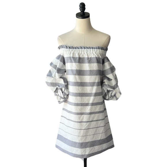Alexis Olevetti Off the Shoulder Striped Mini Dress | XS - Picture 2 of 10